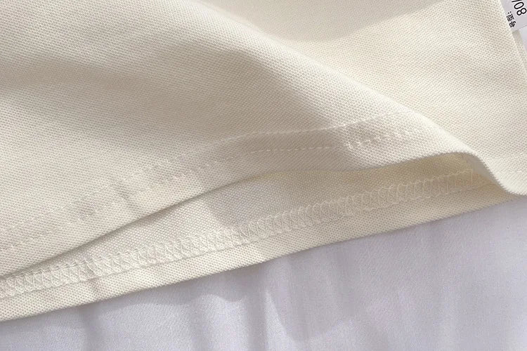 Close-up of fabric texture on Kids Summer Short-sleeve Polo Shirt Bear & Striped Shorts Baby Boy Set