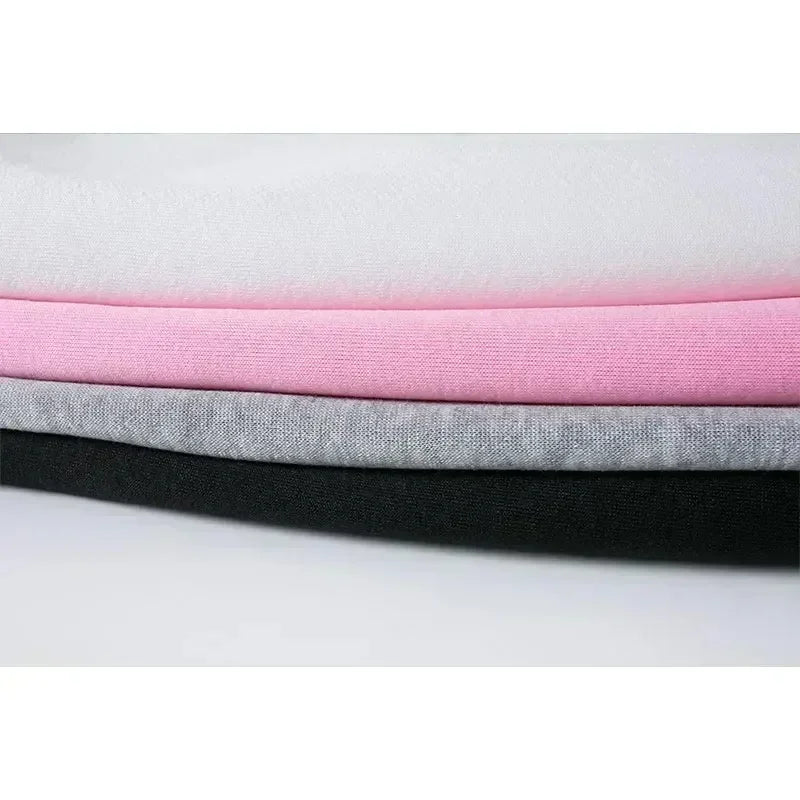 Folded fabric layers in white, pink, gray, and black for Kids Super Kitties Long Sleeve Sportswear Set Fun and Affordable Outfit