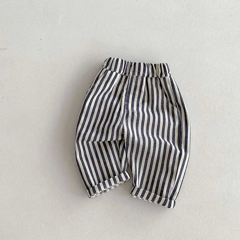 New Autumn Kids Casual Striped Trousers Denim Jeans Pants for Boys and Girls by Yamza Tots' Closet