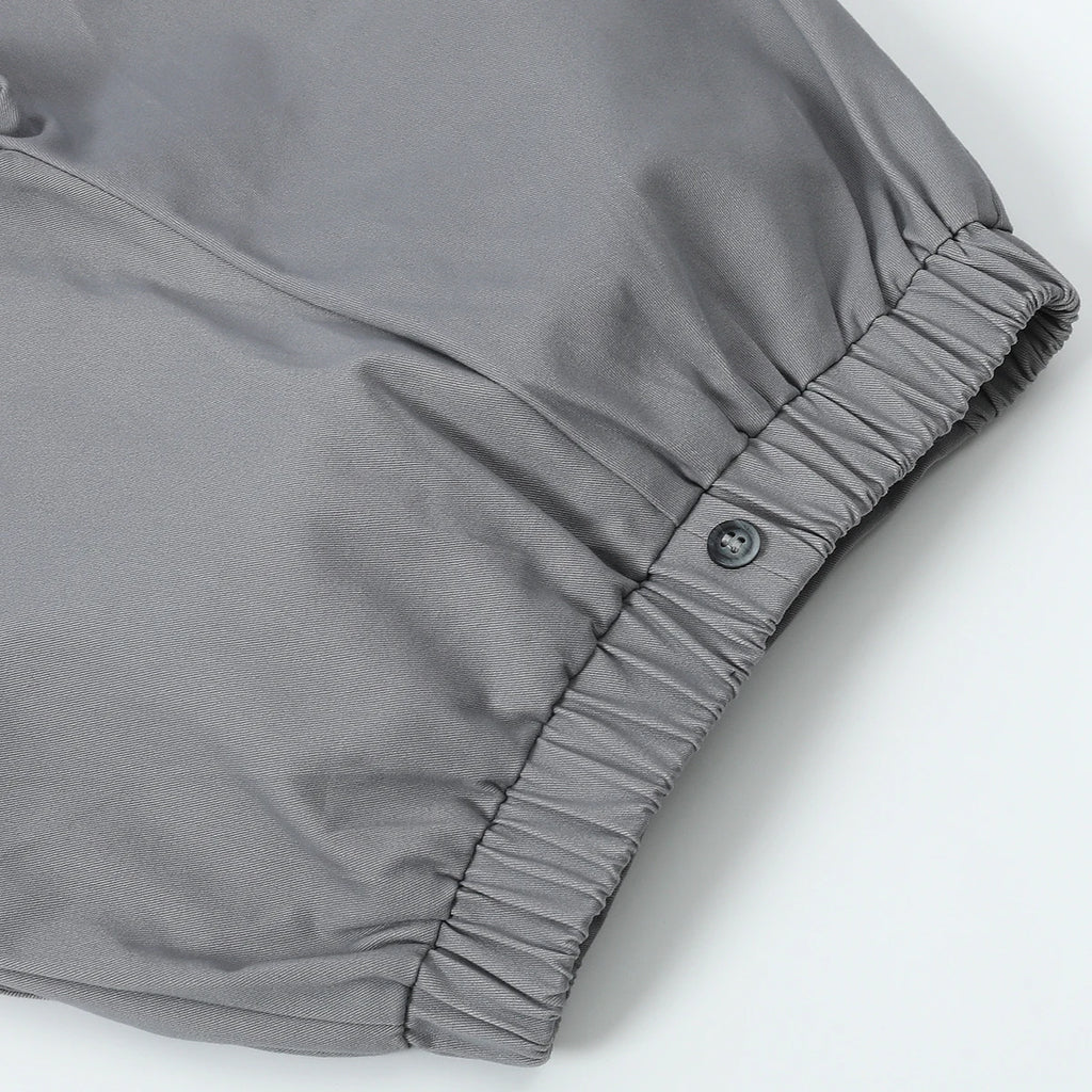 Close-up of gray elastic waistband detail on toddler boy outfits baby Halloween costume by Yamza Tots' Closet