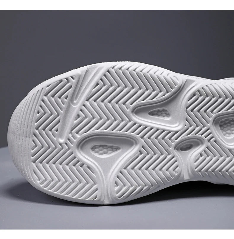 Kids Boys Casual Sneaker Non Slip Sports Shoes Breathable Mesh Comfortable Wear showing white textured sole close-up