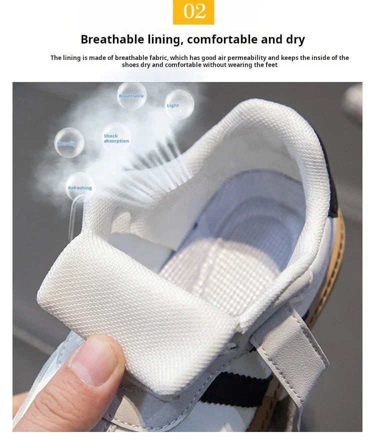 Walking Shoes Sneakers White Non-slip with breathable lining for comfort and dryness by Yamza Tots' Closet