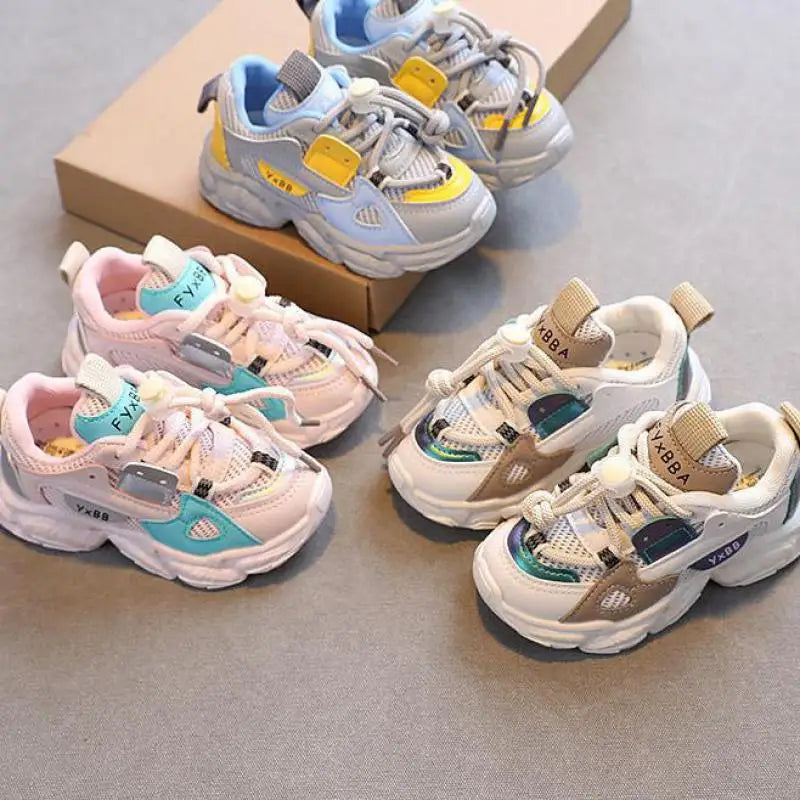 Breathable Mesh Kids Casual Sneakers Non-Slip Sport Shoes for Boys and Girls in multiple colors by Yamza Tots Closet